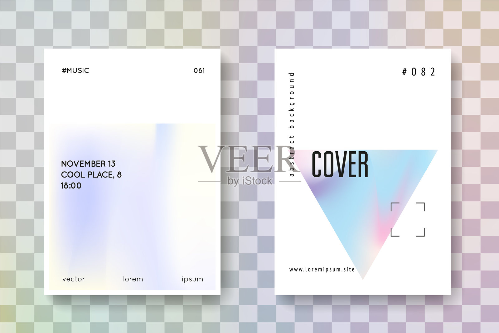 光谱箔。极简流体。复古矢量。塑料设计。几何网格。90年代商业模板。紫色彩虹传单。蓝色光谱箔。插画图片素材