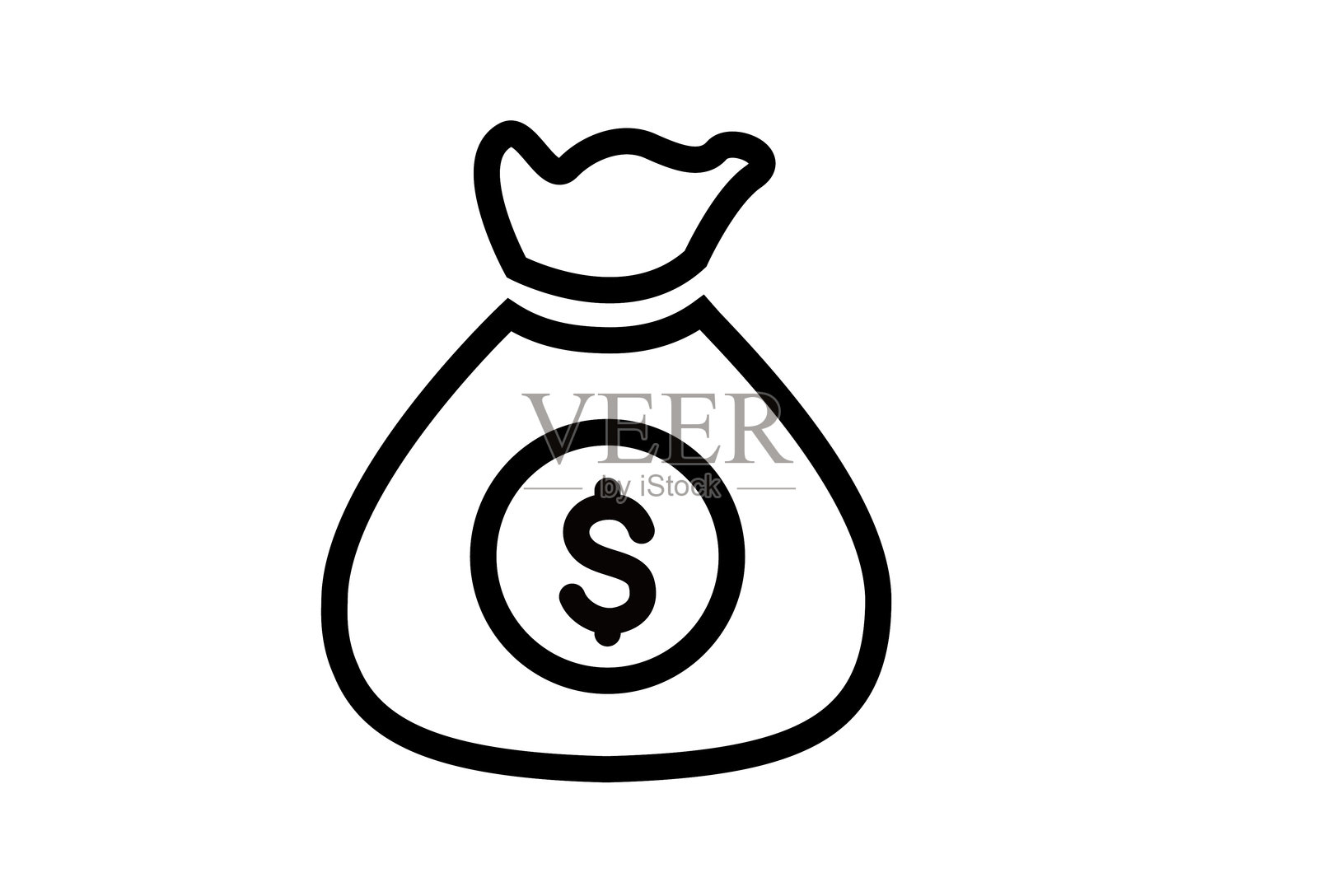 美元钱袋图标插画图片素材