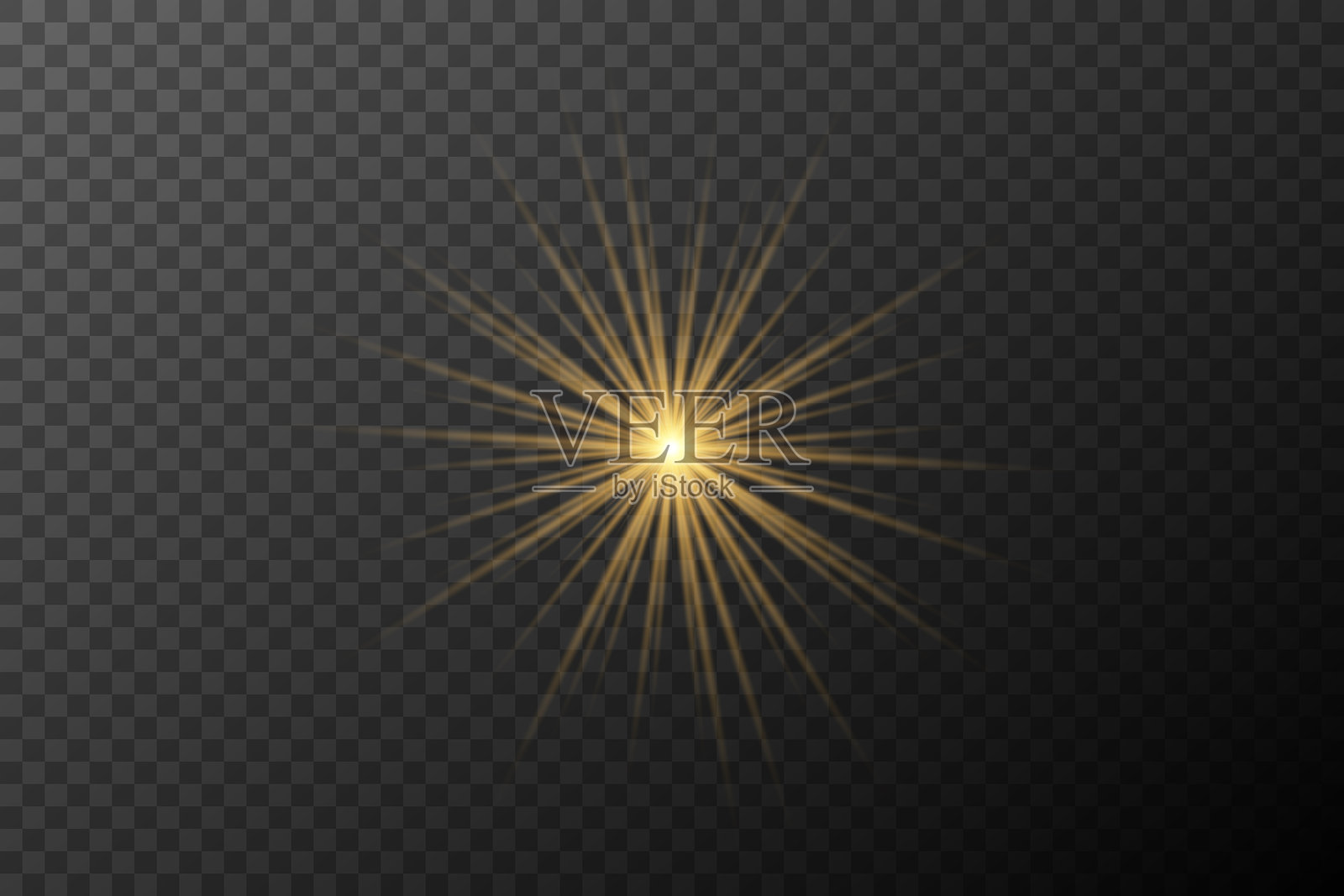 光效金色孤立耀斑爆炸闪亮尘埃线太阳耀斑火花星星霓虹灯，矢量效果插画图片素材