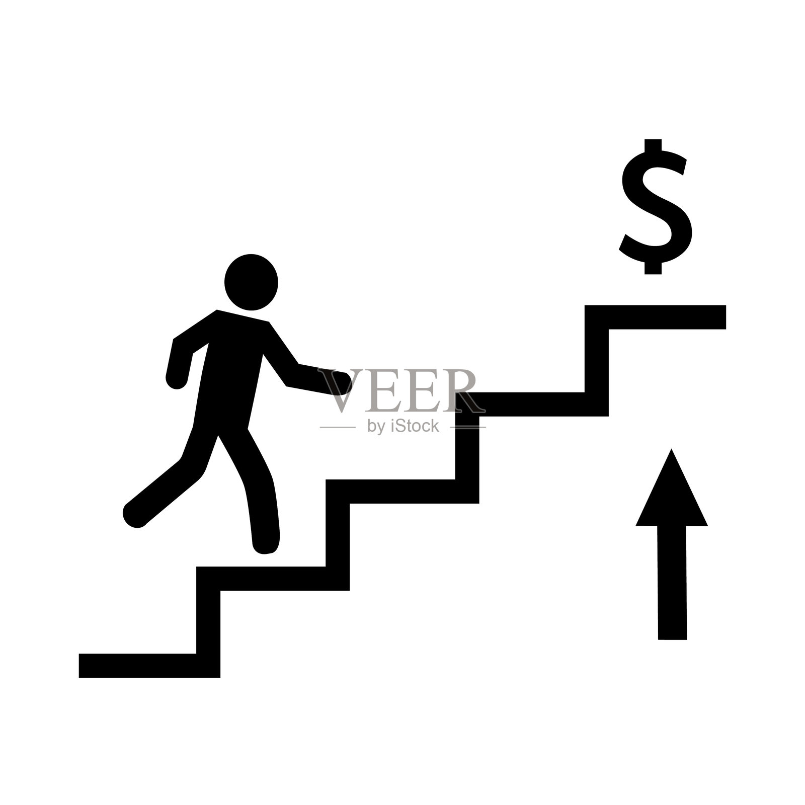 金钱阶梯插画图片素材