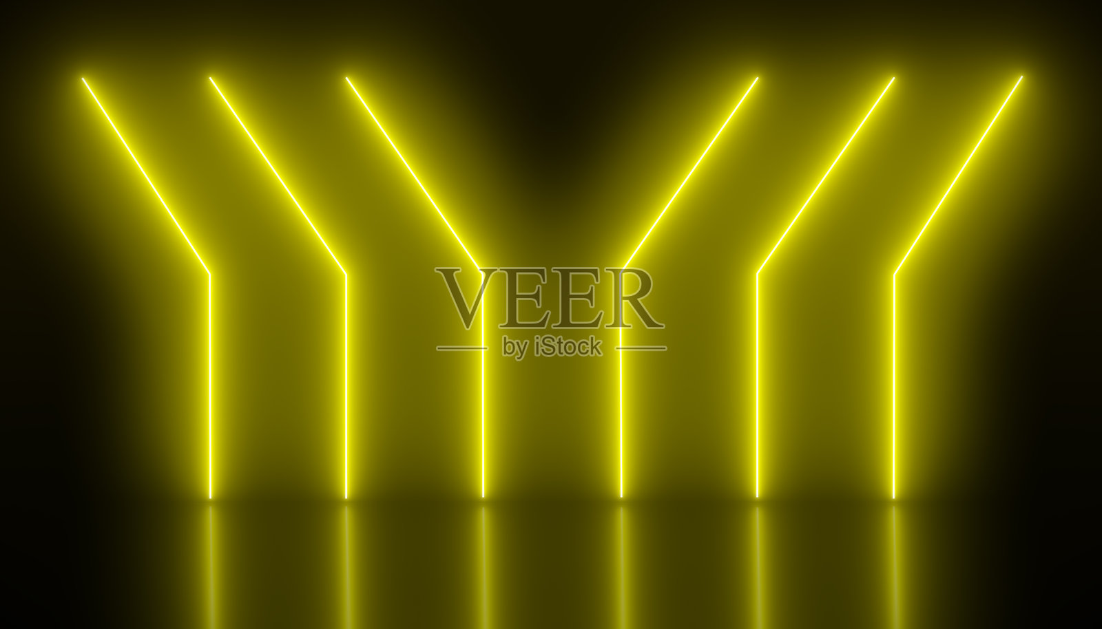 黄色发光霓虹线的插图照片摄影图片