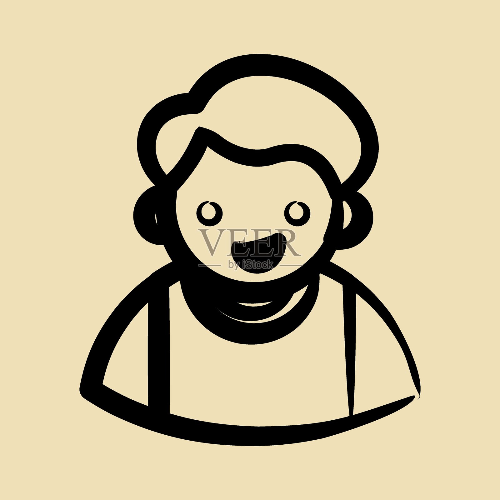 学校男孩图标。学校和教育元素。手绘风格的图标。适合用于印刷品、海报、标志、广告、信息图等。插画图片素材