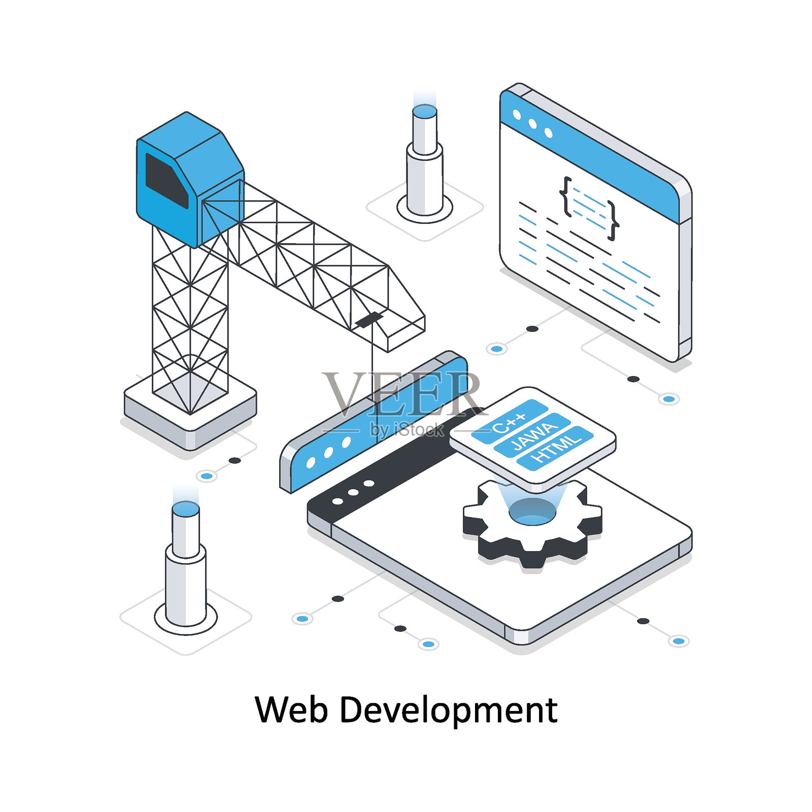 网页开发等距插图 EPS 10 文件插画图片素材