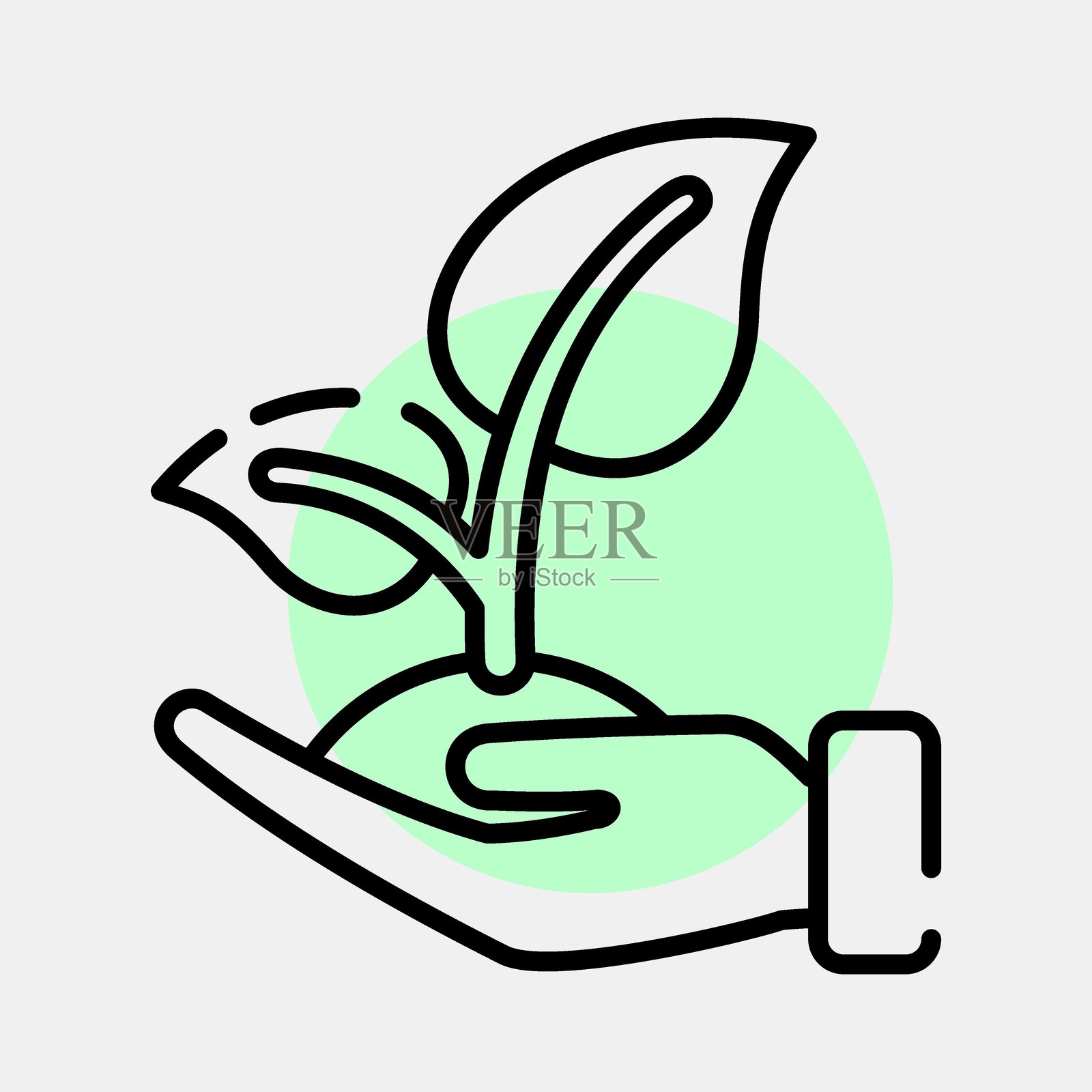 生态保护图标。生态和环境元素。彩色点状风格的图标。适合印刷、海报、标志、信息图表等。插画图片素材