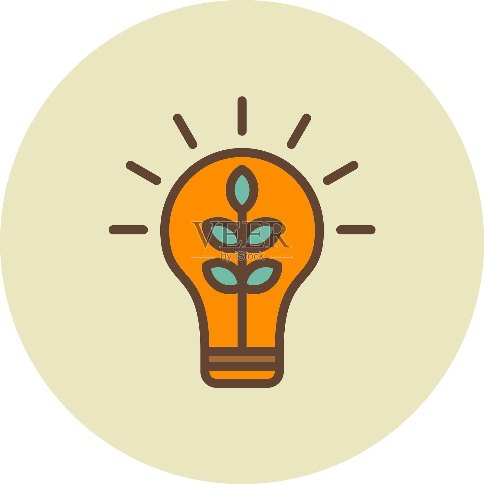 生态灯泡图标插画图片素材