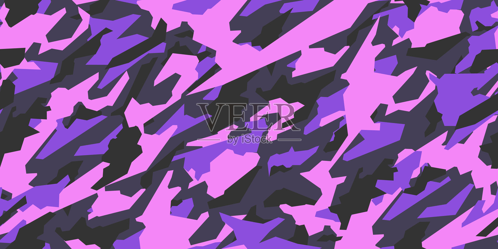 紫色迷彩军事图案。无缝迷彩纹理。适用于时尚设计的矢量迷彩图案。插画图片素材