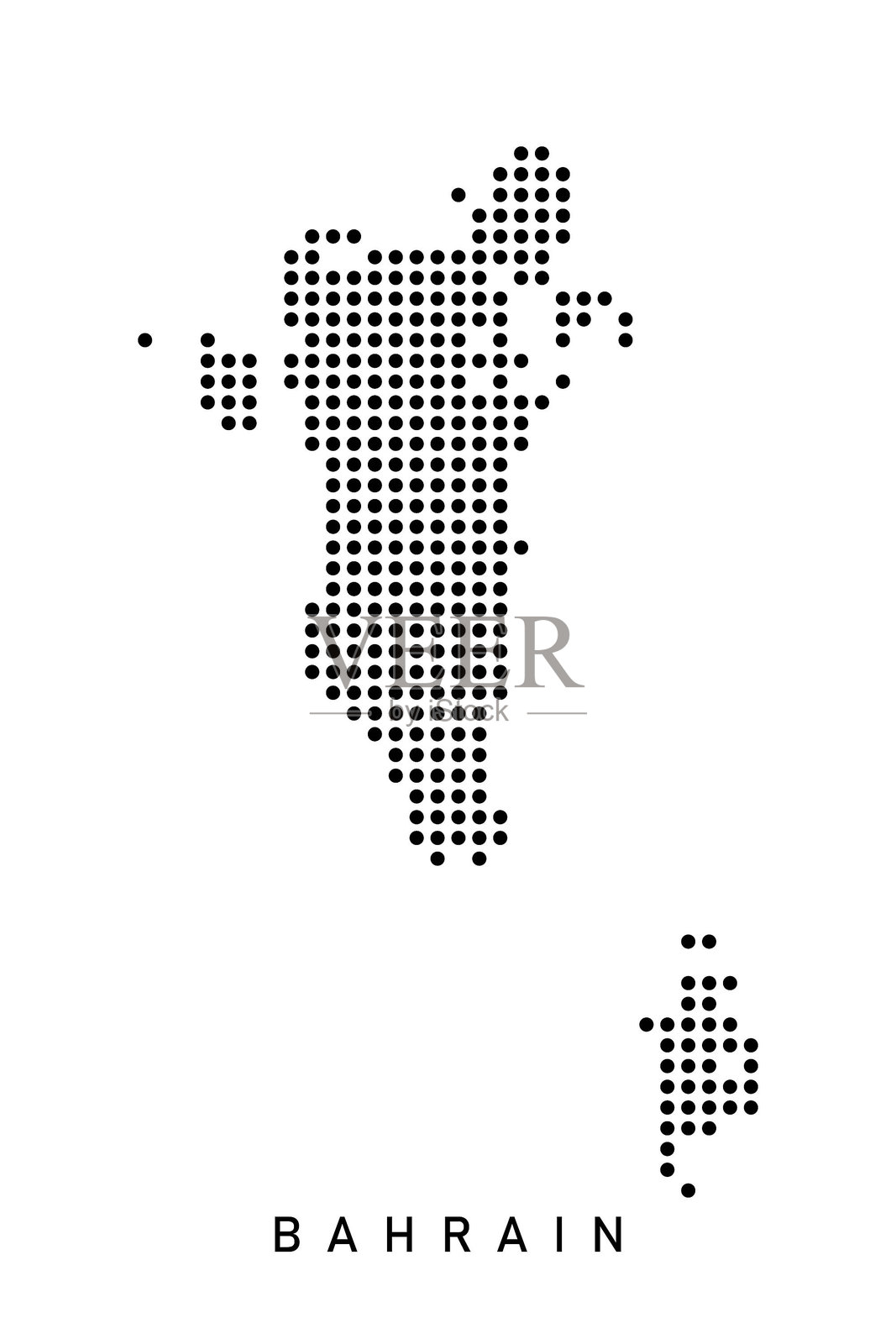 巴林的矢量点状地图插画图片素材