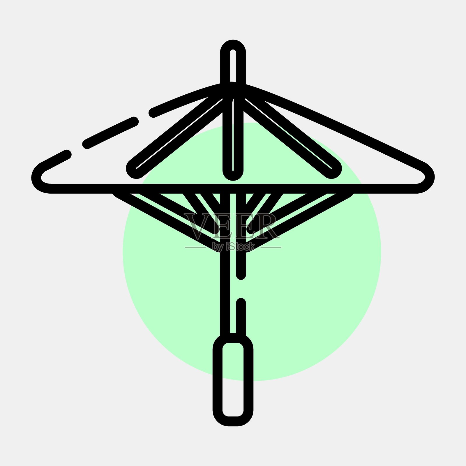 日本伞图标。日本元素。彩色点状风格的图标。适合用于印刷品、海报、标志、广告、信息图表等。插画图片素材