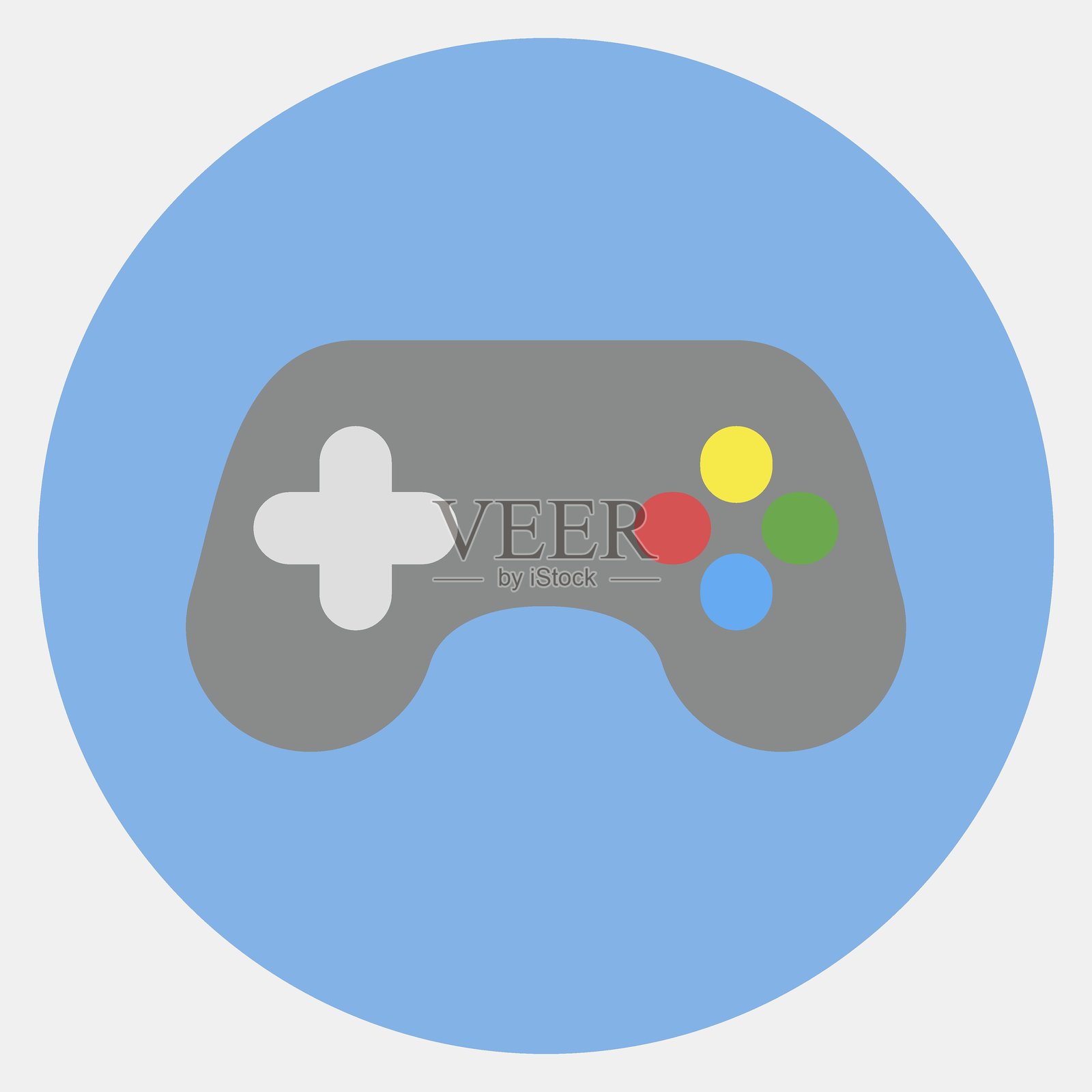 游戏手柄图标。电子竞技游戏元素。彩色扁平风格的图标。适合用于印刷品、海报、标志、广告、信息图表等。插画图片素材