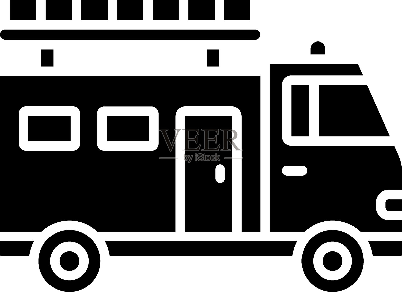 消防车图标的矢量设计风格插画图片素材