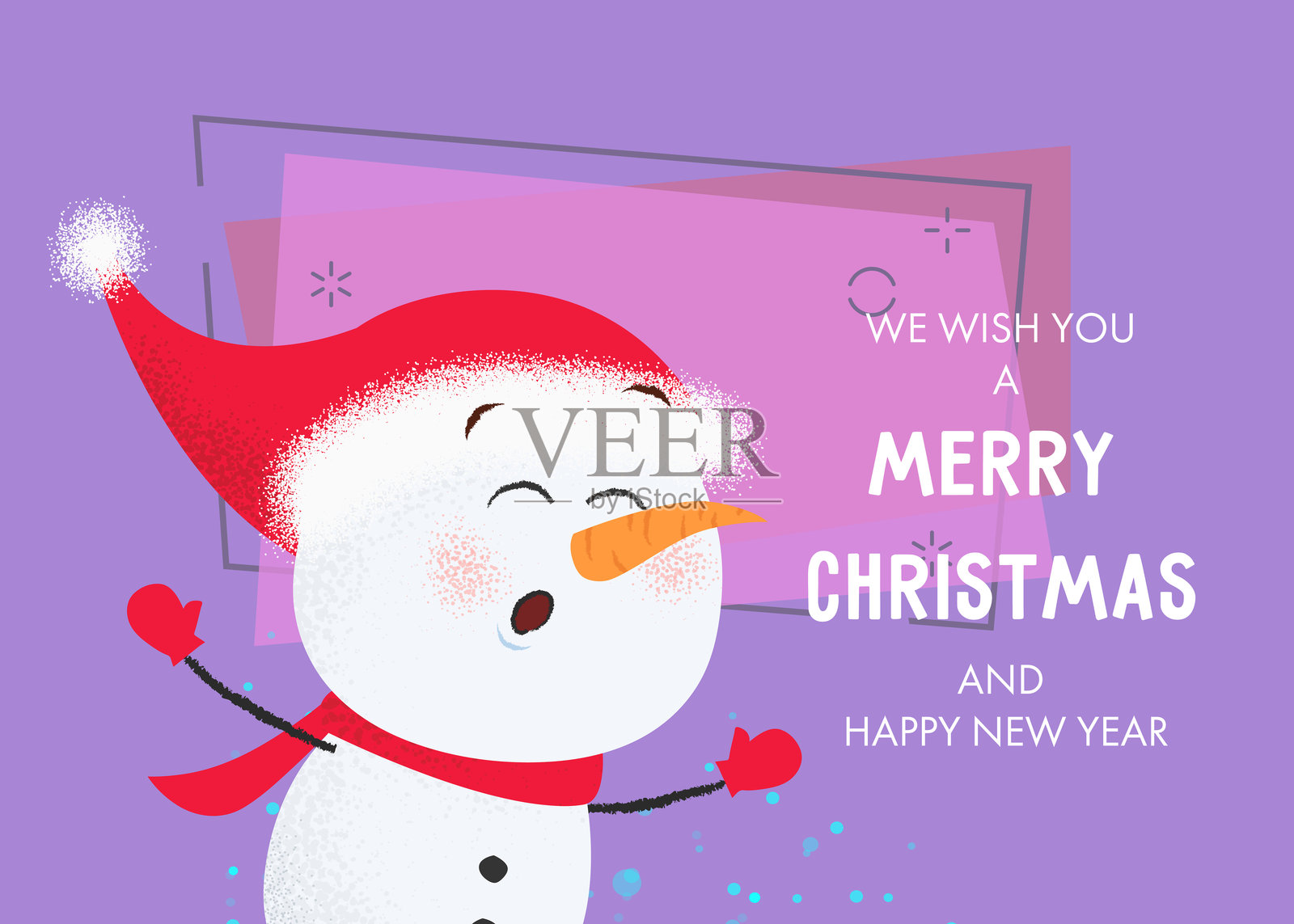 圣诞快乐新年快乐明信片插画图片素材