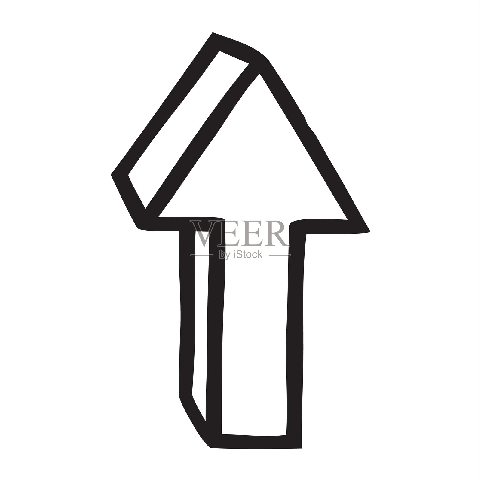 手绘的细线涂鸦上箭头符号插画图片素材