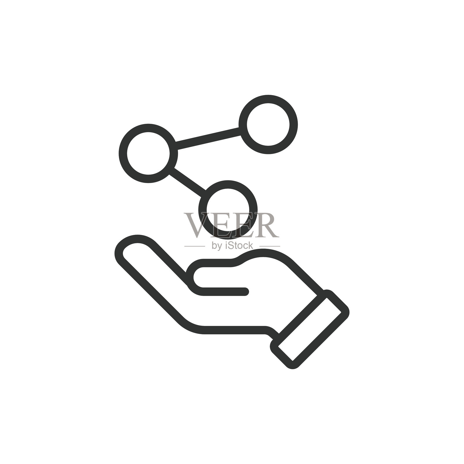 共享服务，线条设计。共享、服务、协作、团队合作、资源、效率，白色背景上的集中式矢量图。可编辑的共享服务图标。插画图片素材