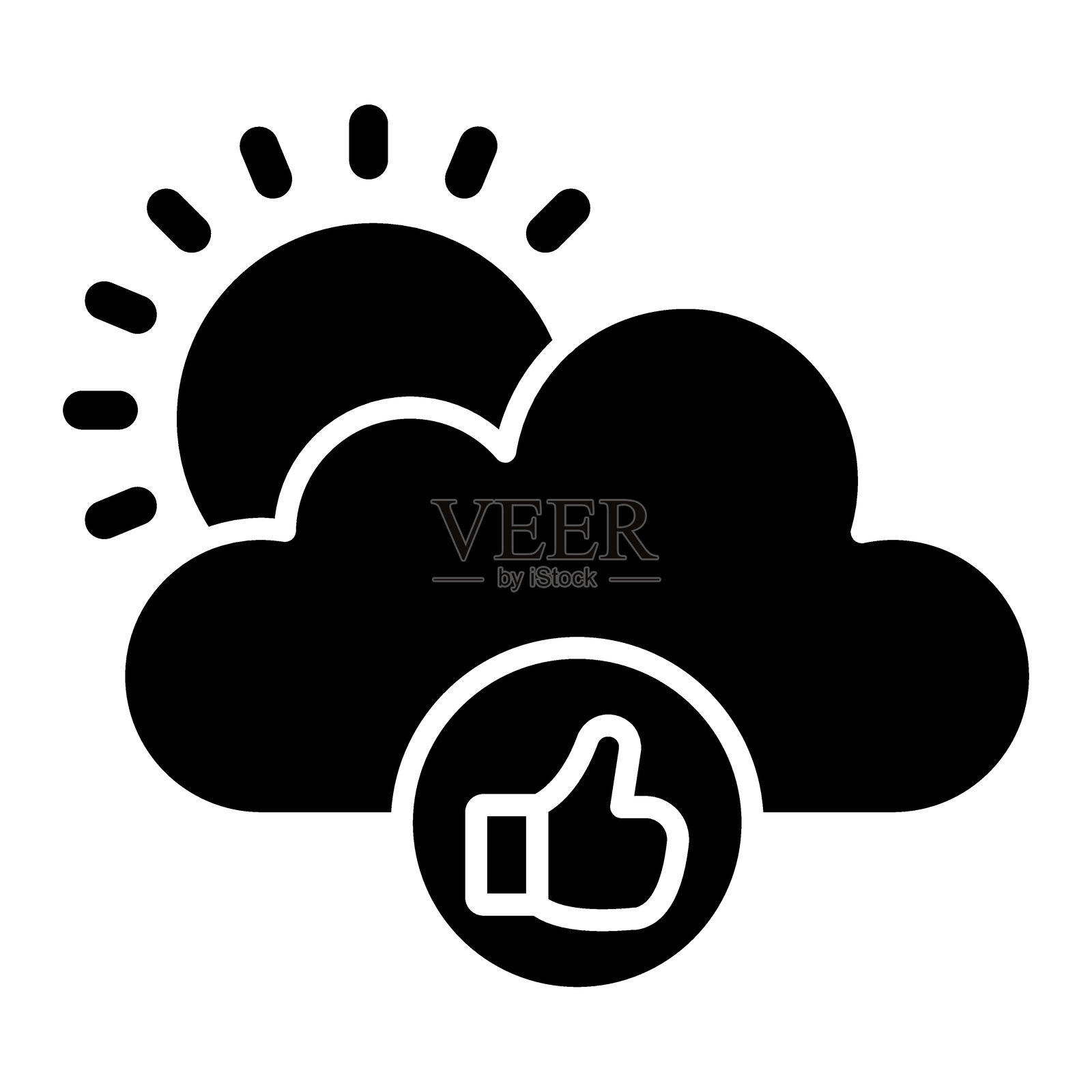 良好天气图标风格插画图片素材