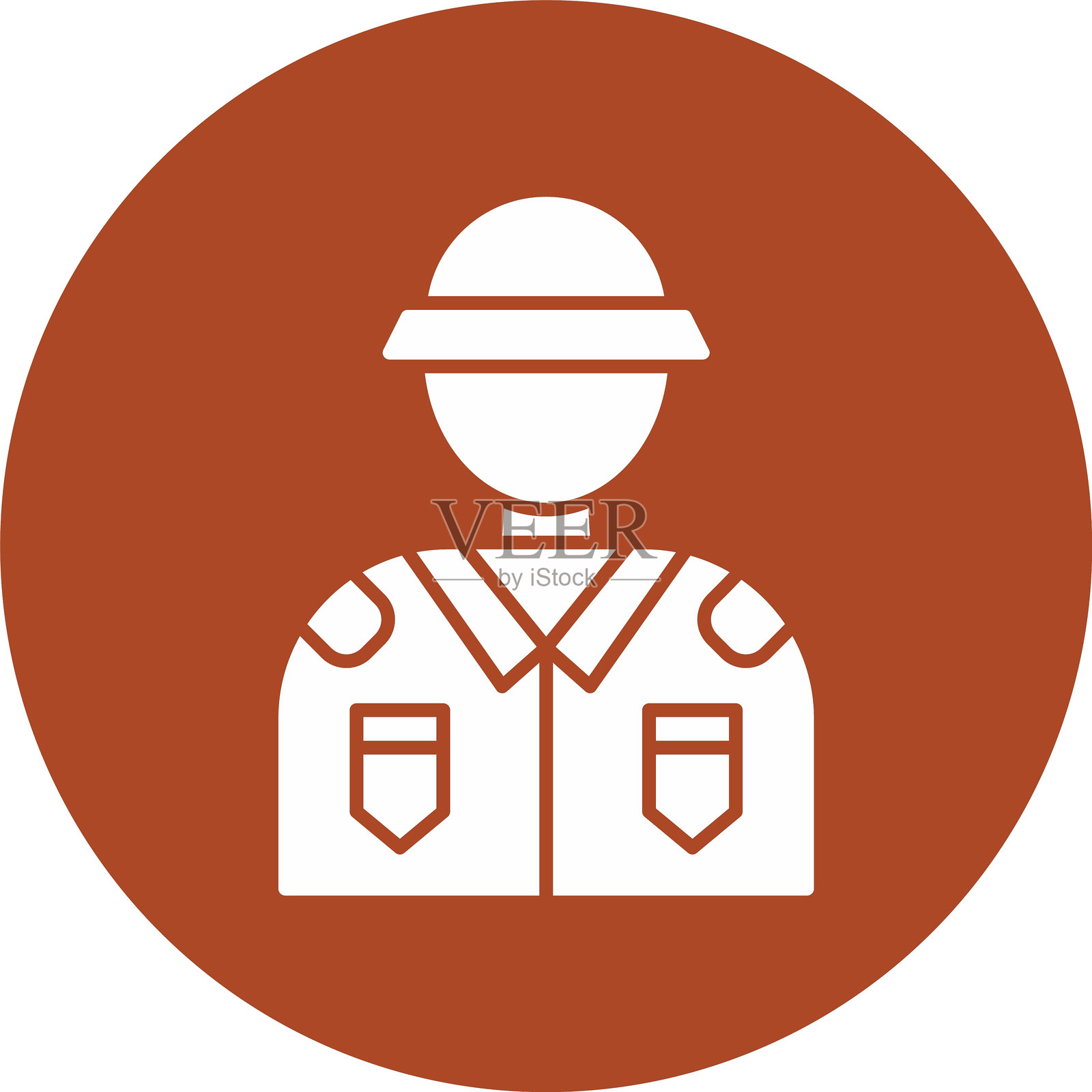 士兵图形圆形图标插画图片素材