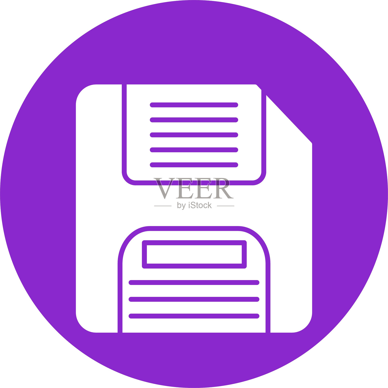 软盘图标圆形符号插画图片素材