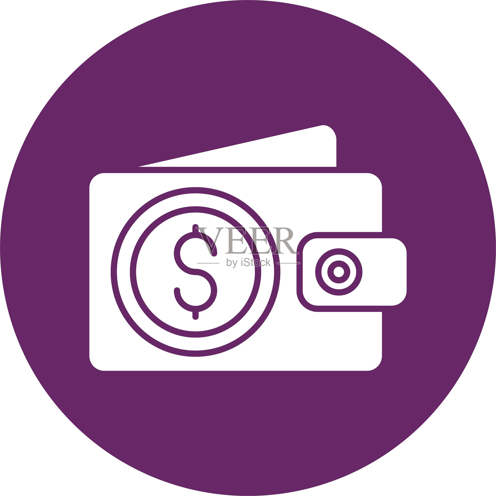 钱包图标圆形符号插画图片素材