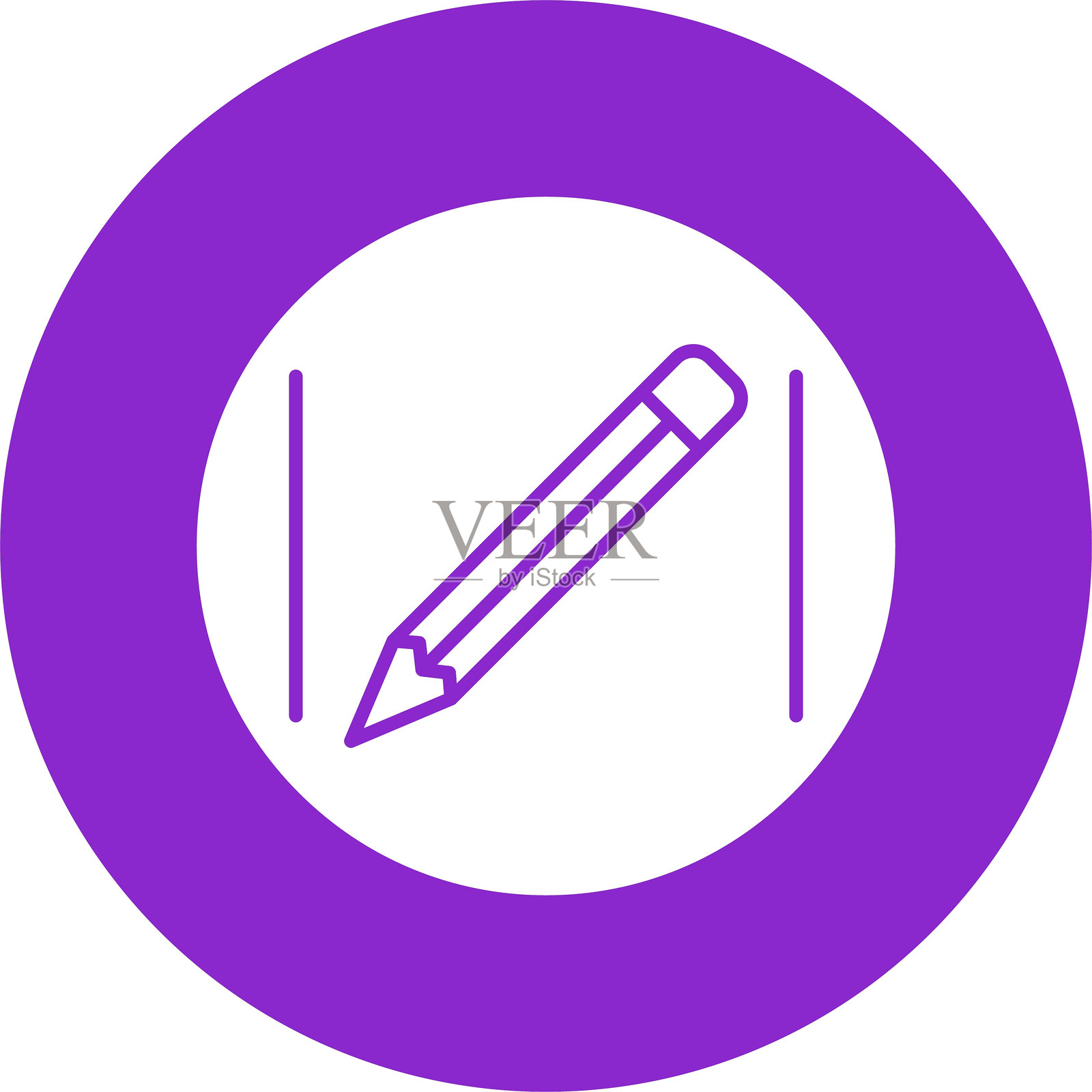 铅笔图标圆形符号插画图片素材