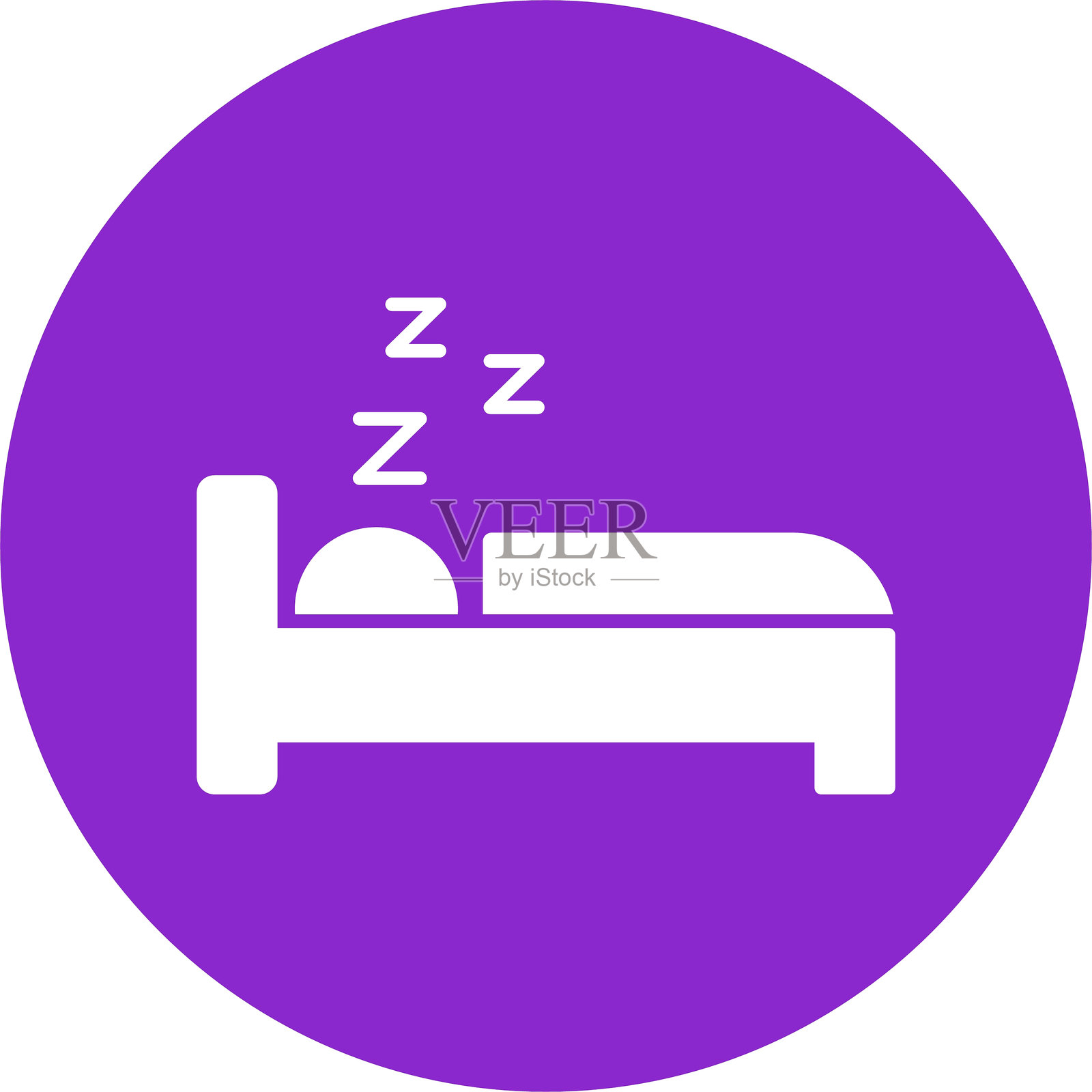 睡眠符号圆形图标插画图片素材