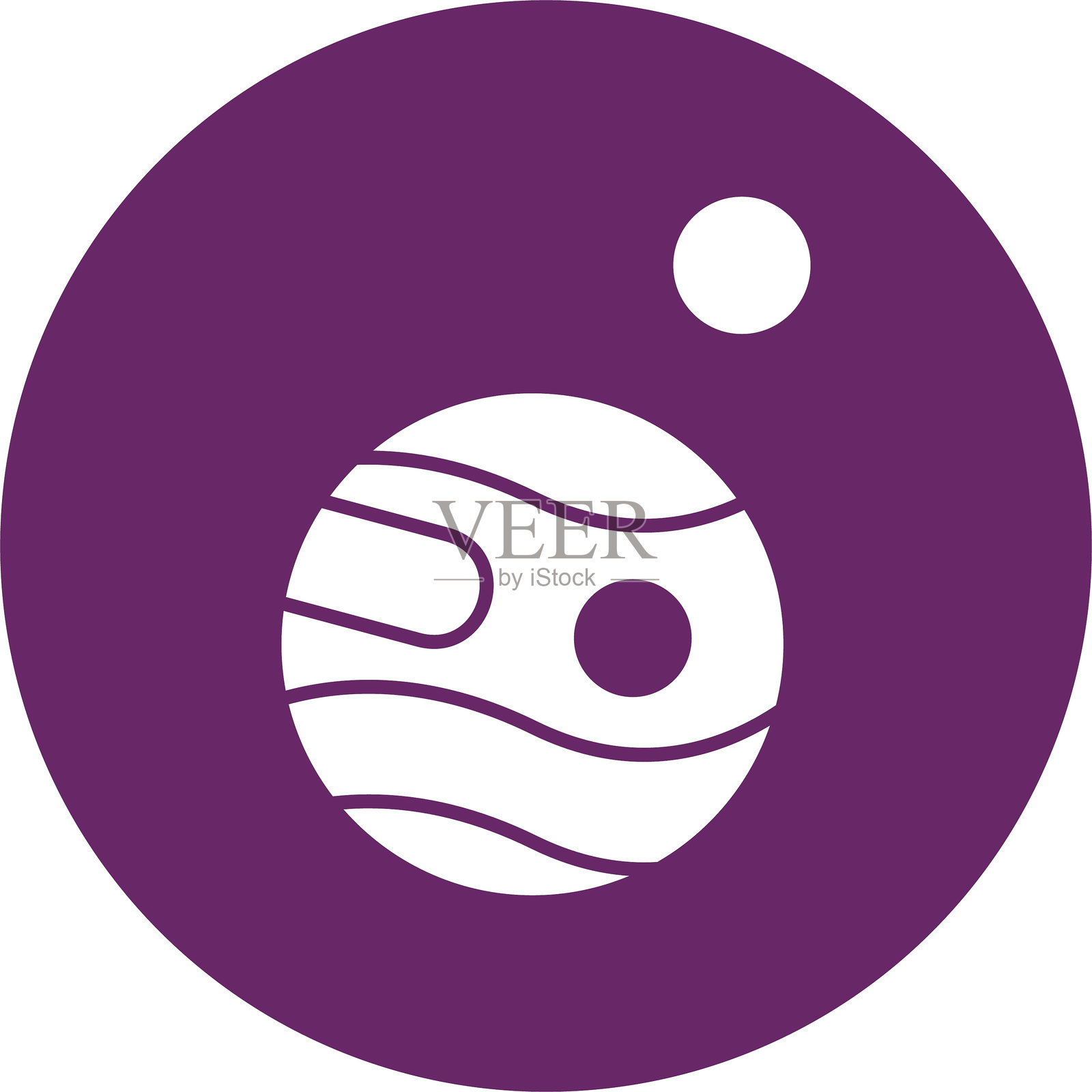 火星与卫星图形圆形图标插画图片素材