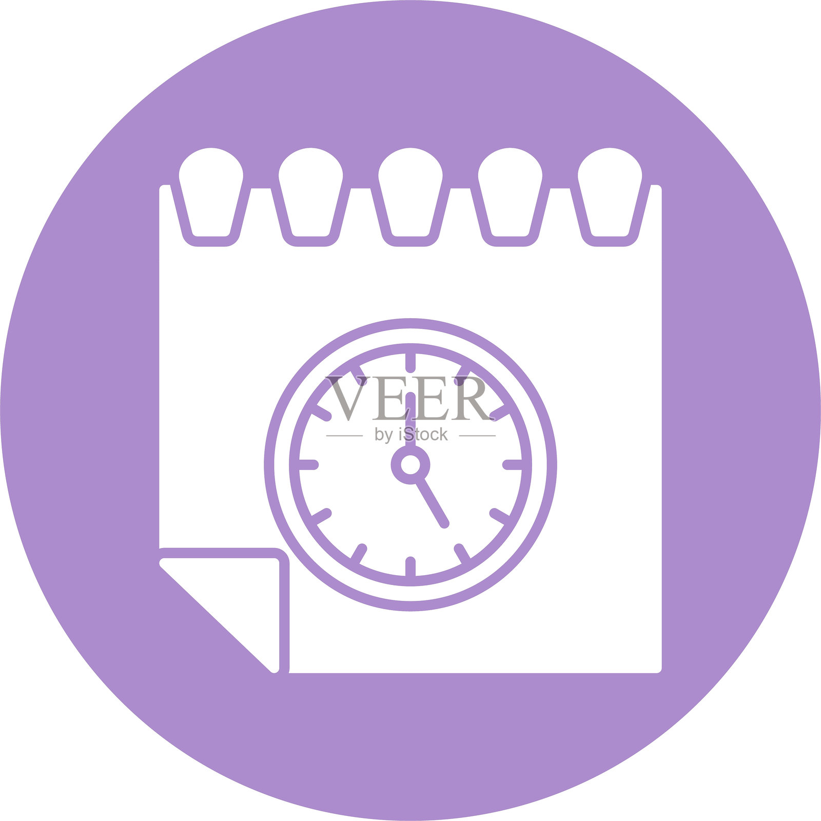 日历图标圆形符号插画图片素材