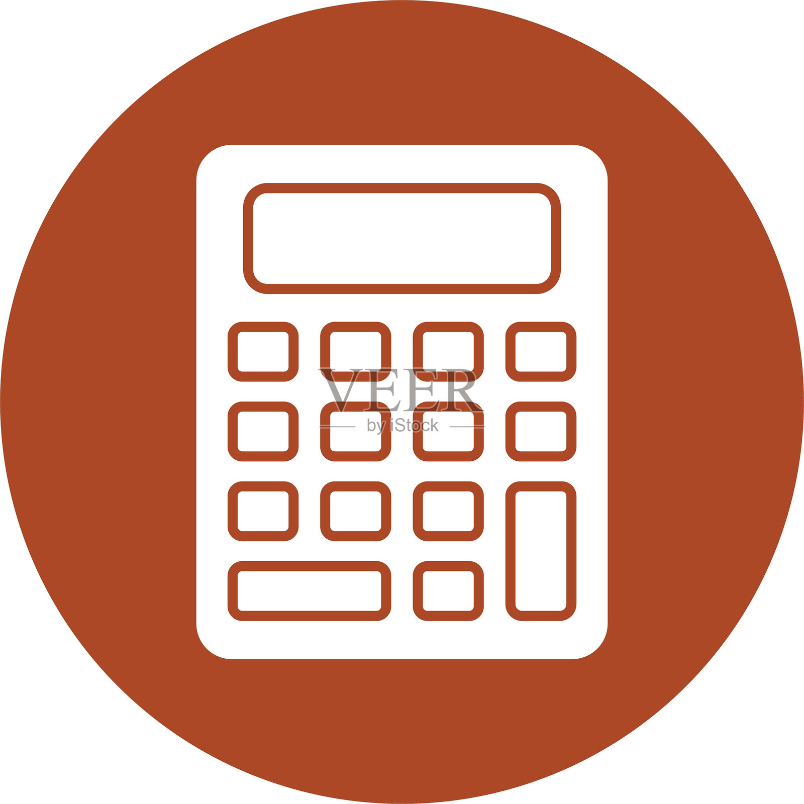 计算器图标圆形设计插画图片素材