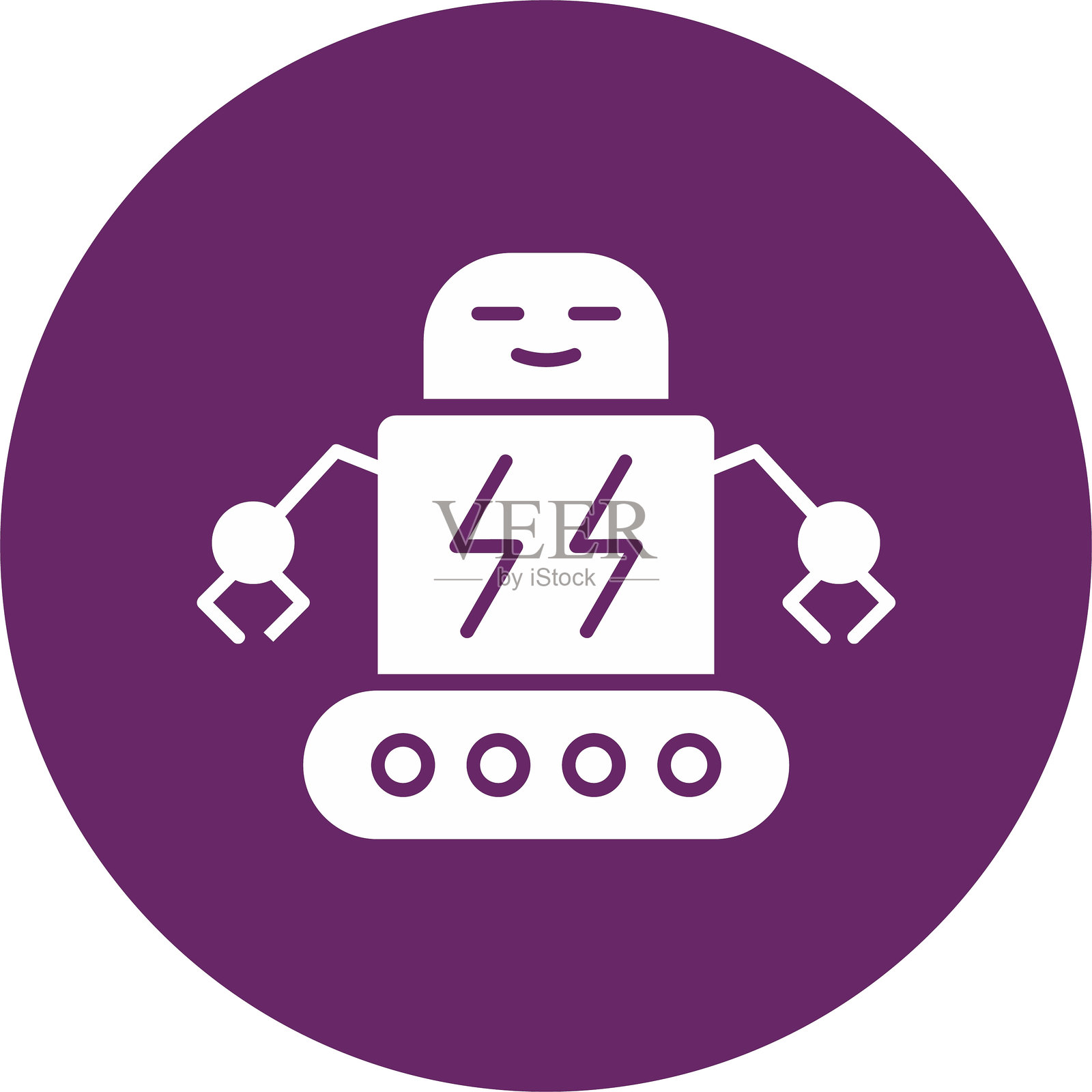 机器人图形圆形图标插画图片素材