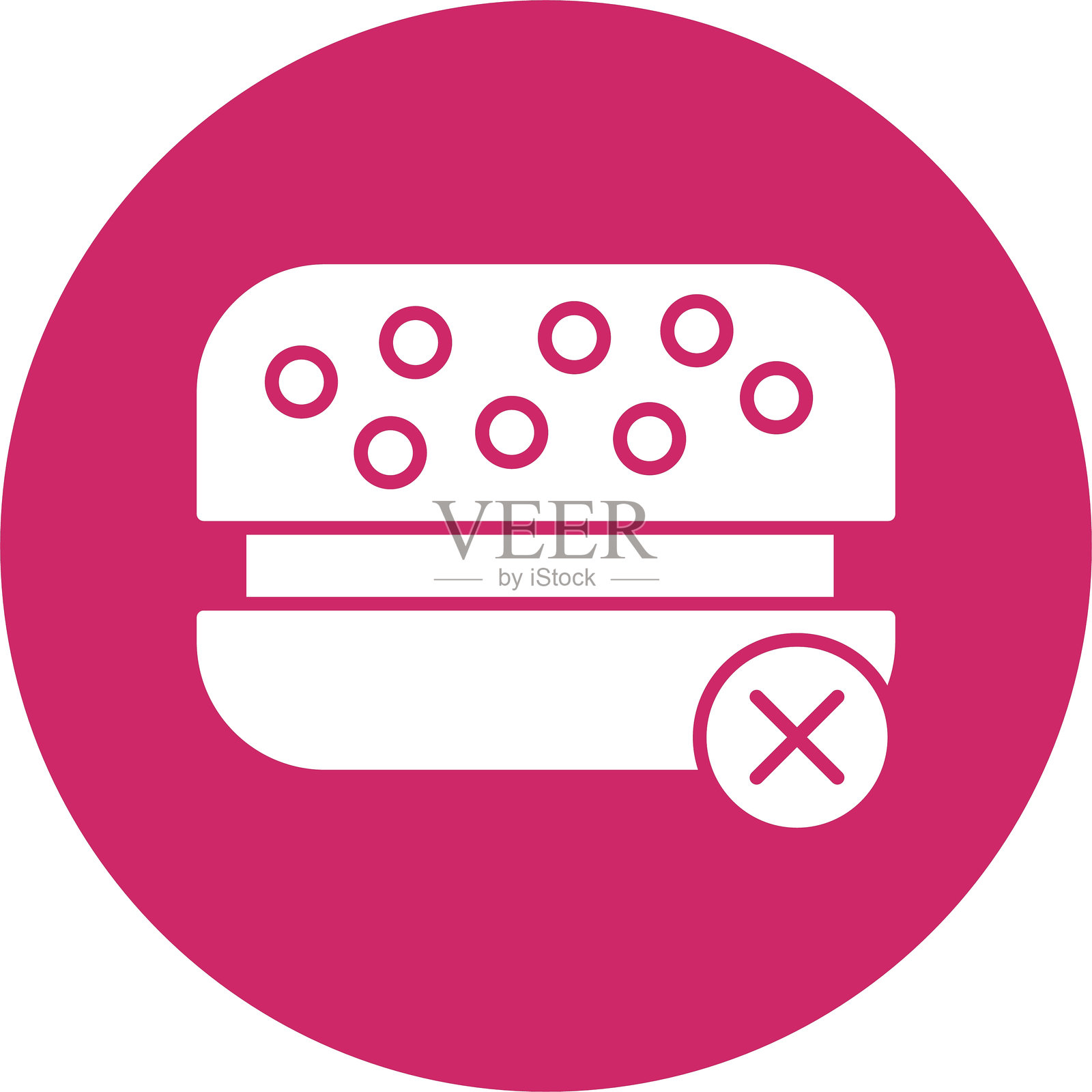 禁止快餐的图形圆形图标插画图片素材