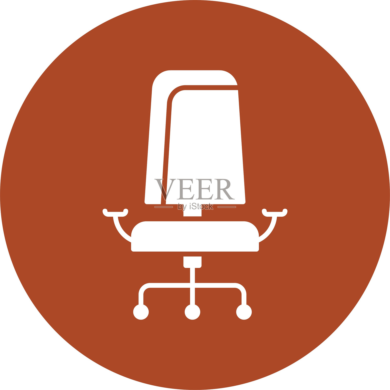 办公椅图标圆形符号插画图片素材