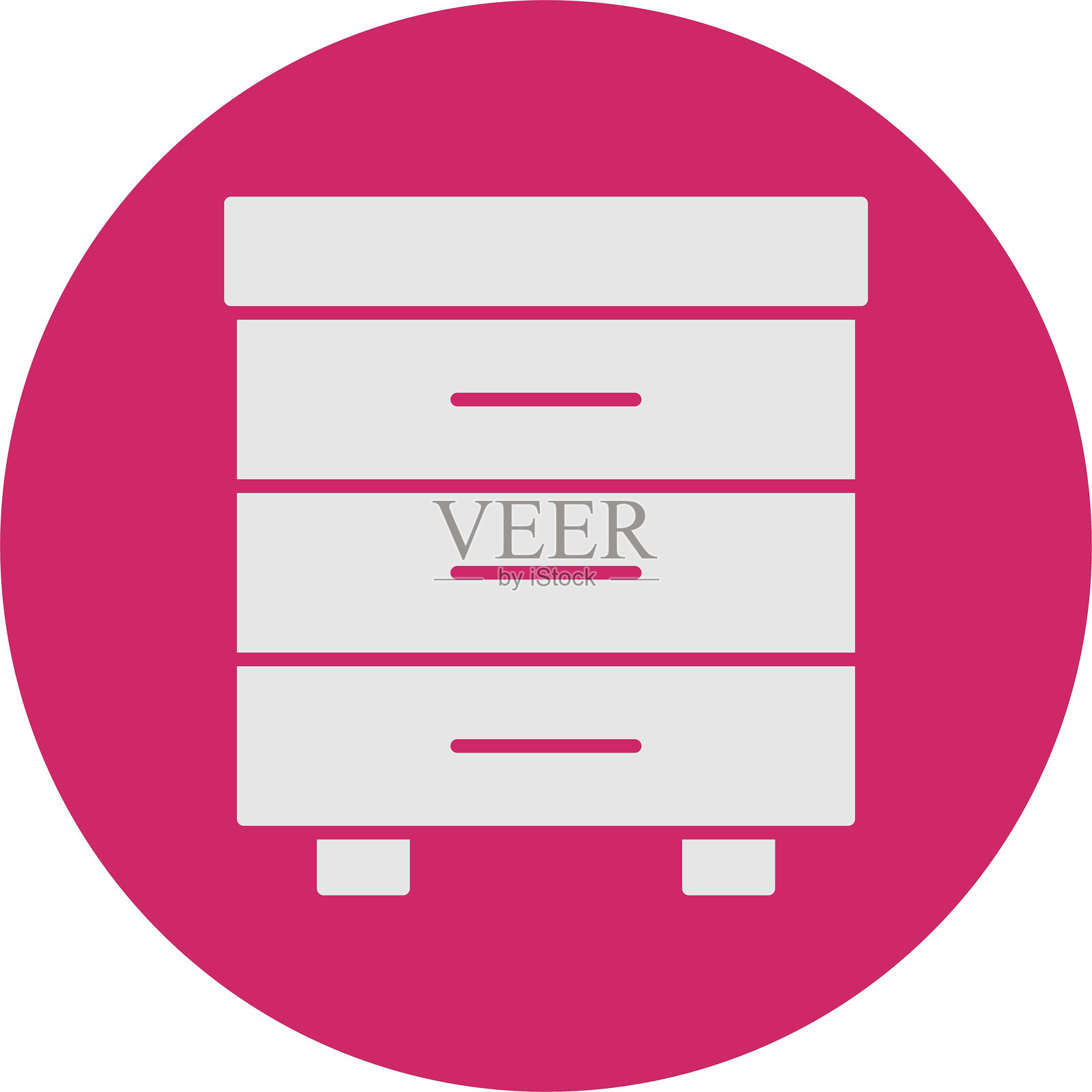 抽屉图标圆形符号插画图片素材