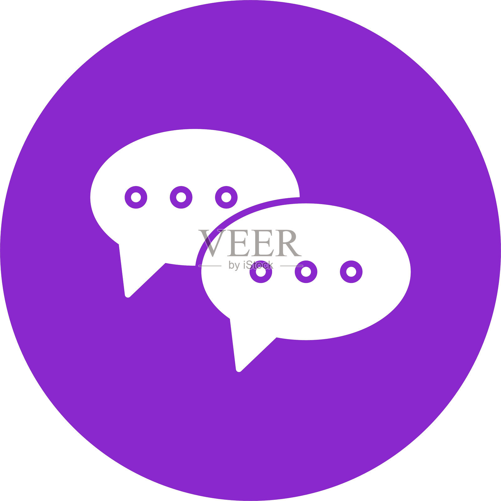 聊天图标圆形设计插画图片素材
