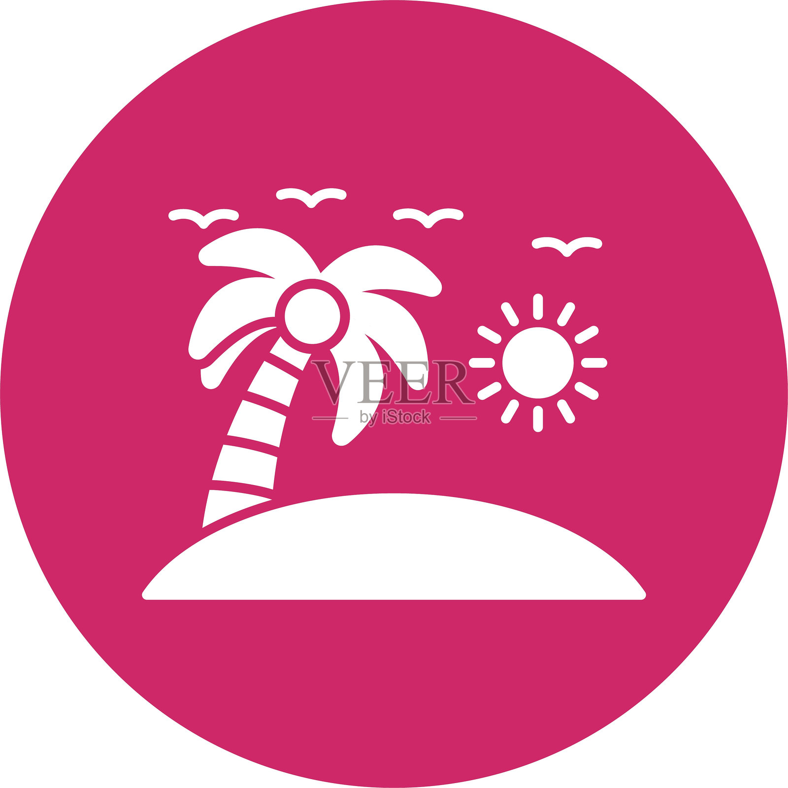 海滩图形圆形图标插画图片素材