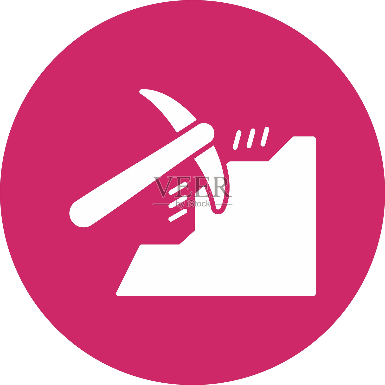 矿业符号圆形图标插画图片素材