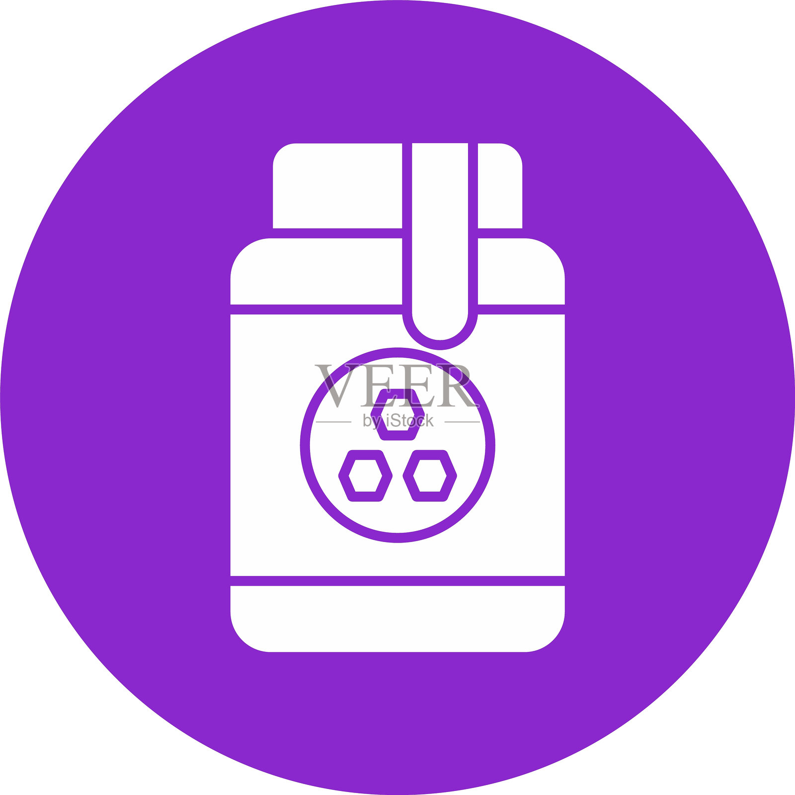 蜂蜜罐图标圆形设计插画图片素材