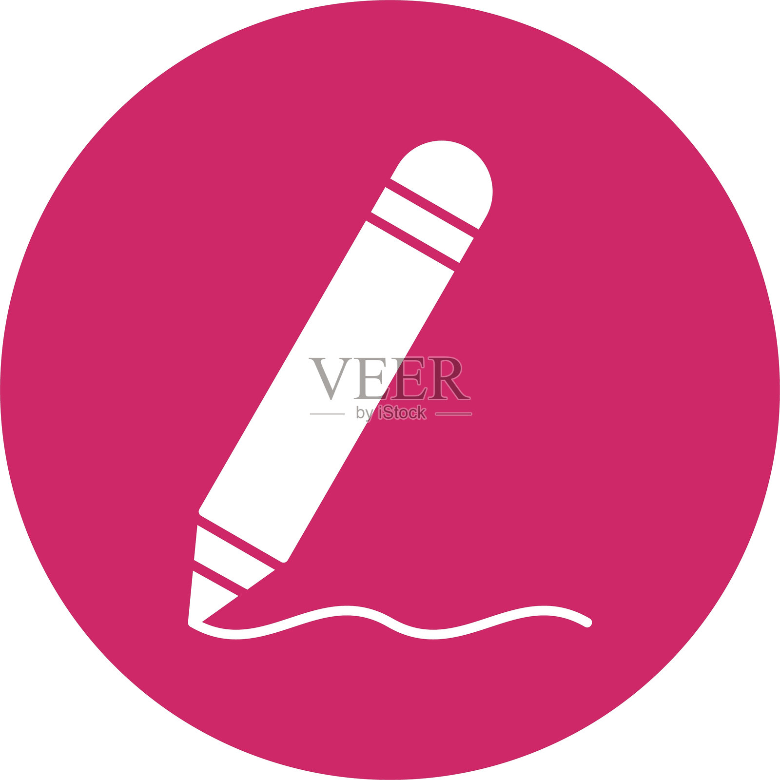 铅笔图标圆形符号插画图片素材