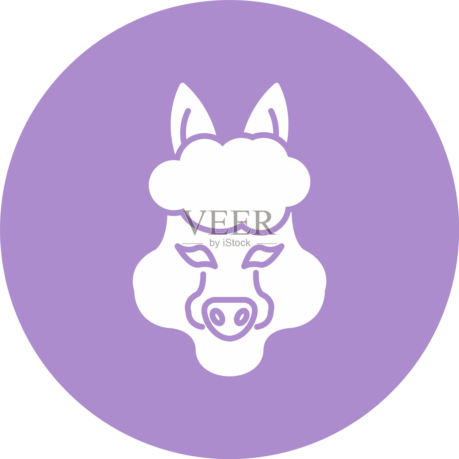 羊驼图形圆形图标插画图片素材