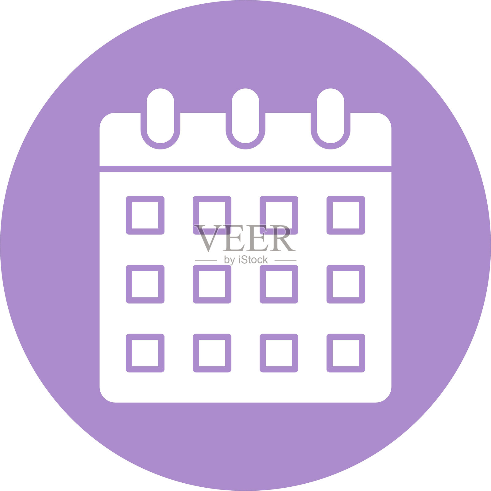 日历图标圆形符号插画图片素材