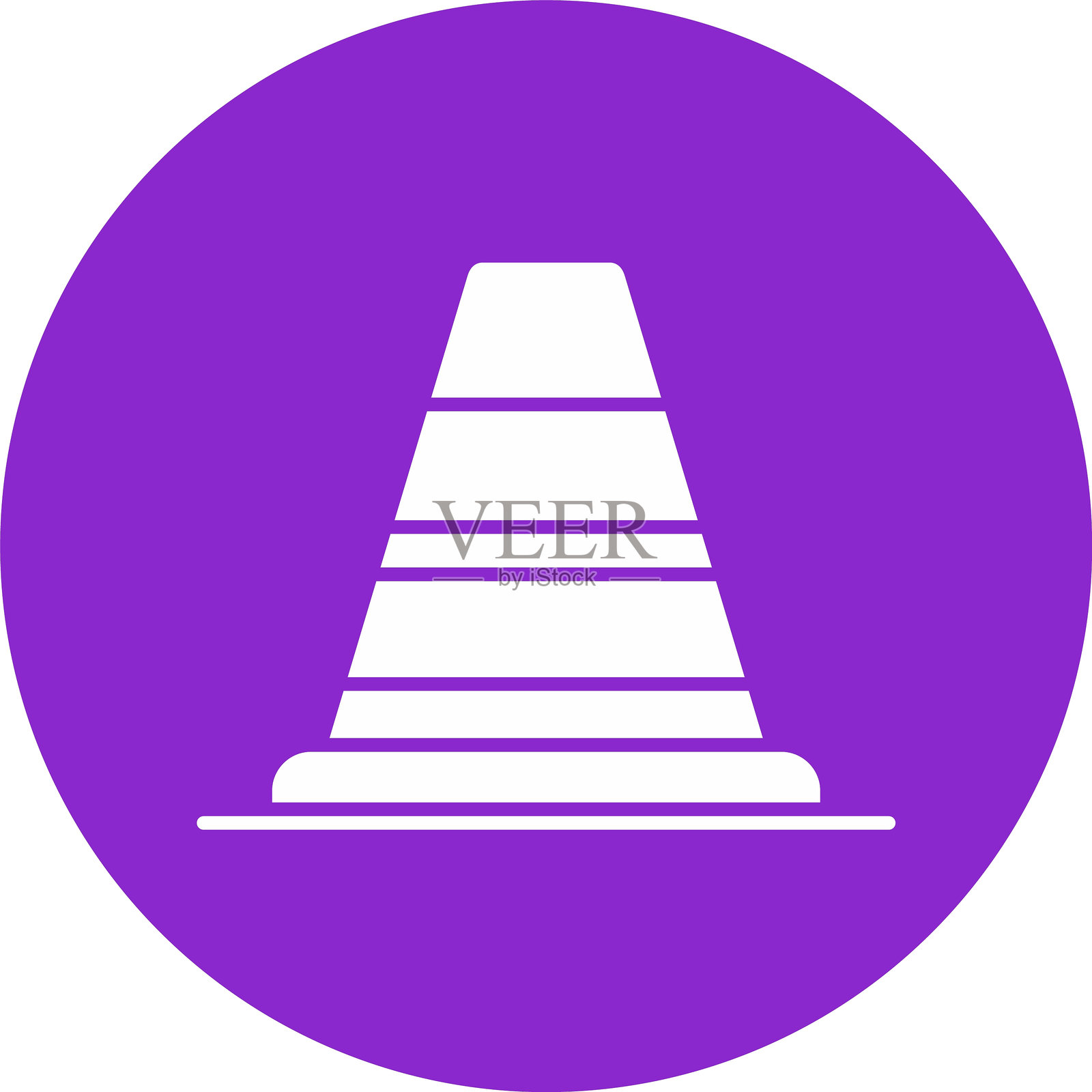 圆形图标中的锥形信号符号插画图片素材