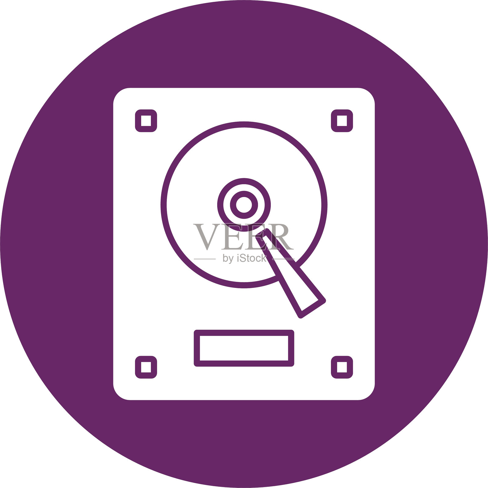 硬盘图标圆形符号插画图片素材