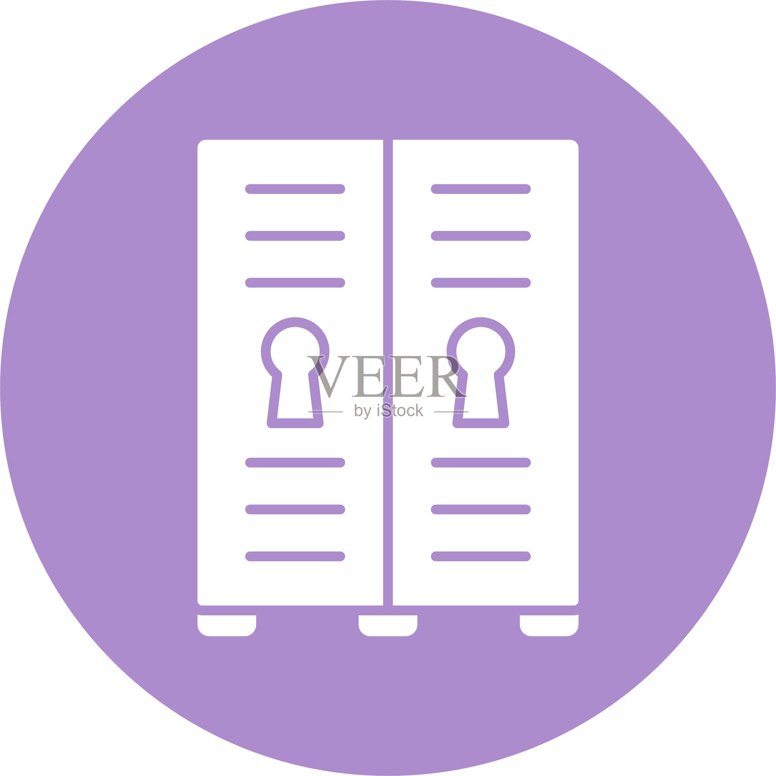 储物柜图标圆形符号插画图片素材