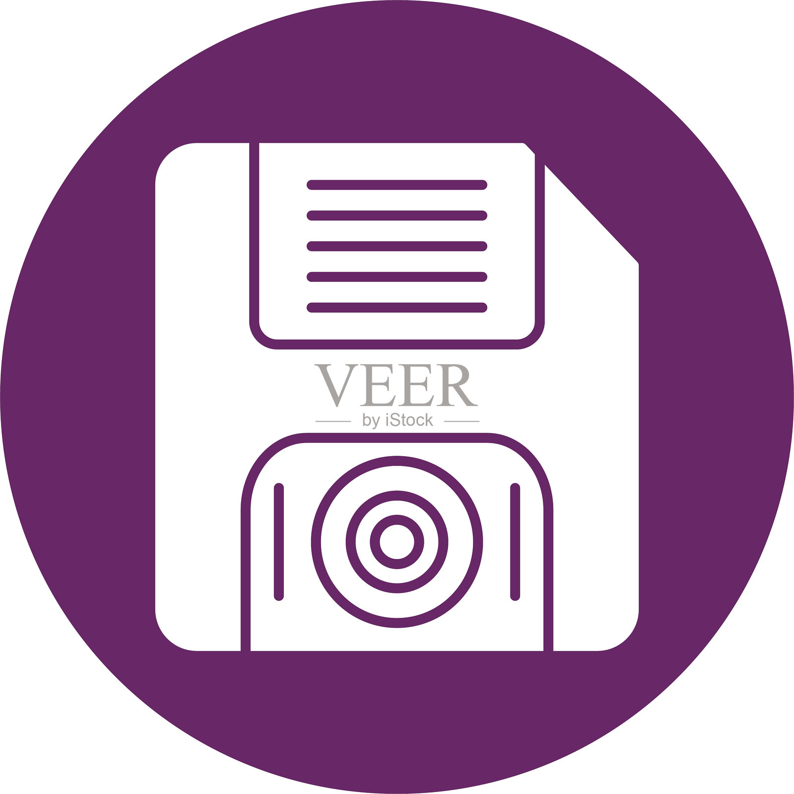 软盘图标圆形符号插画图片素材