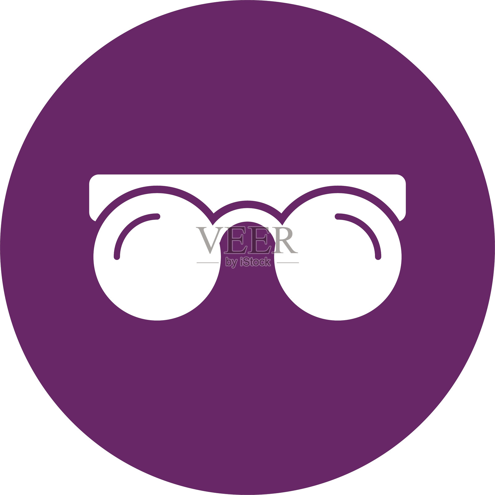 复古眼镜图标圆形符号插画图片素材