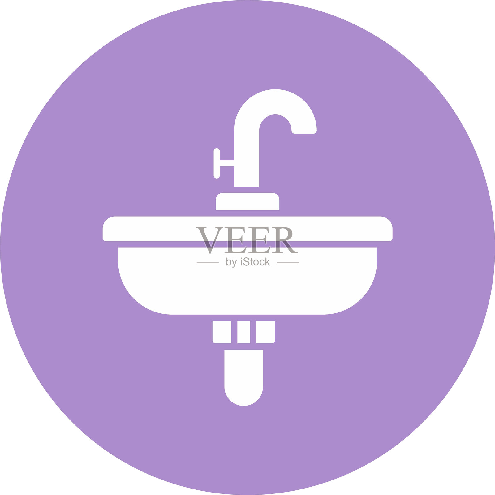 水槽图标圆形符号插画图片素材