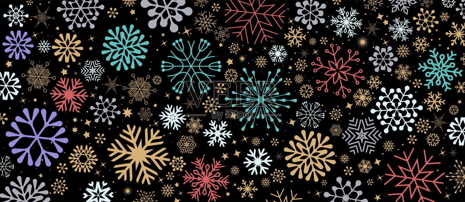 冬季雪花图案背景插画图片素材