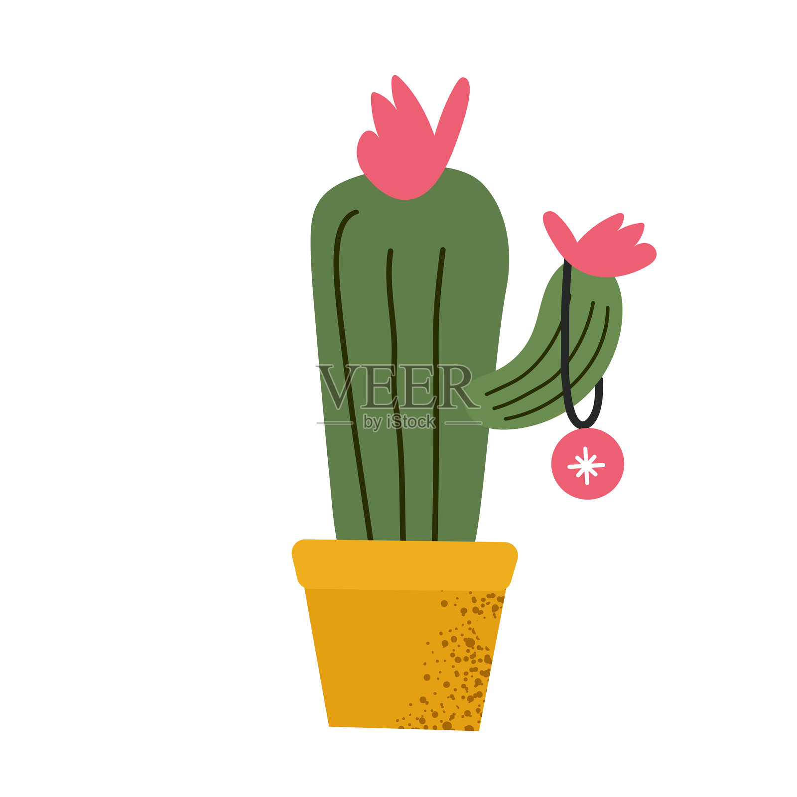 圣诞装饰的植物仙人掌图标剪贴画头像标志孤立插图插画图片素材