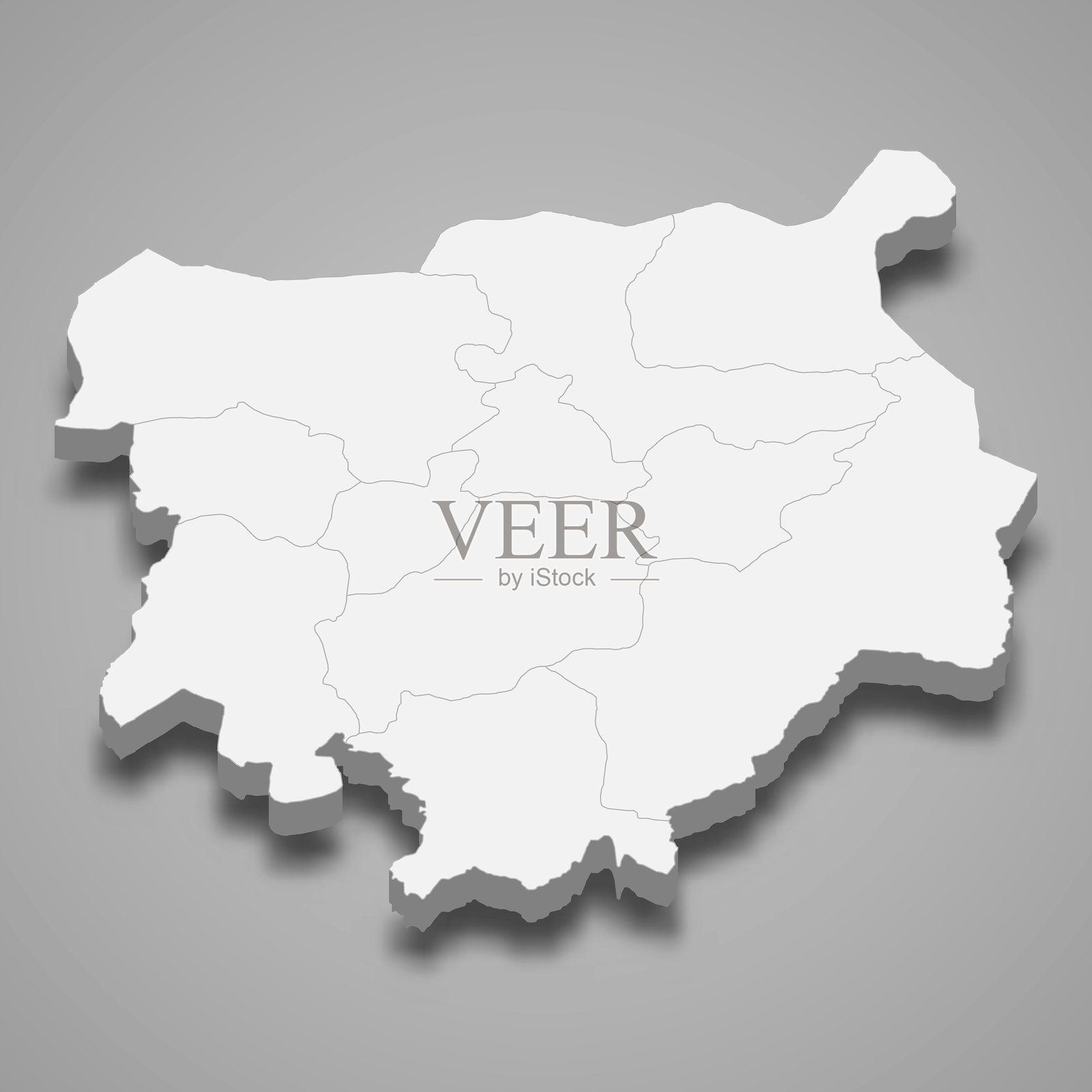 危地马拉的奇基穆拉省的三维等距地图插画图片素材