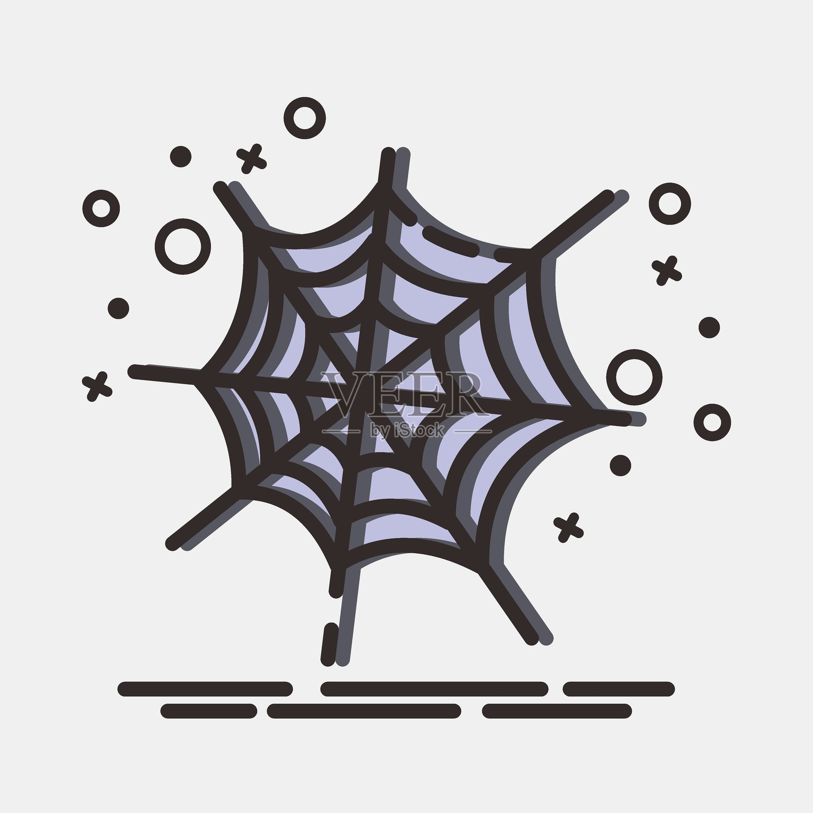 图标蜘蛛网。MBE风格的图标。适合用于印刷、海报、传单、派对装饰、贺卡等。插画图片素材