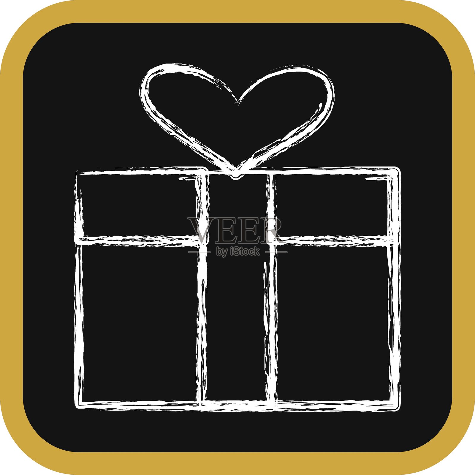 情人节礼物图标。情人节庆祝元素。粉笔风格的图标。适合印刷、海报、标志、派对装饰、贺卡等。插画图片素材