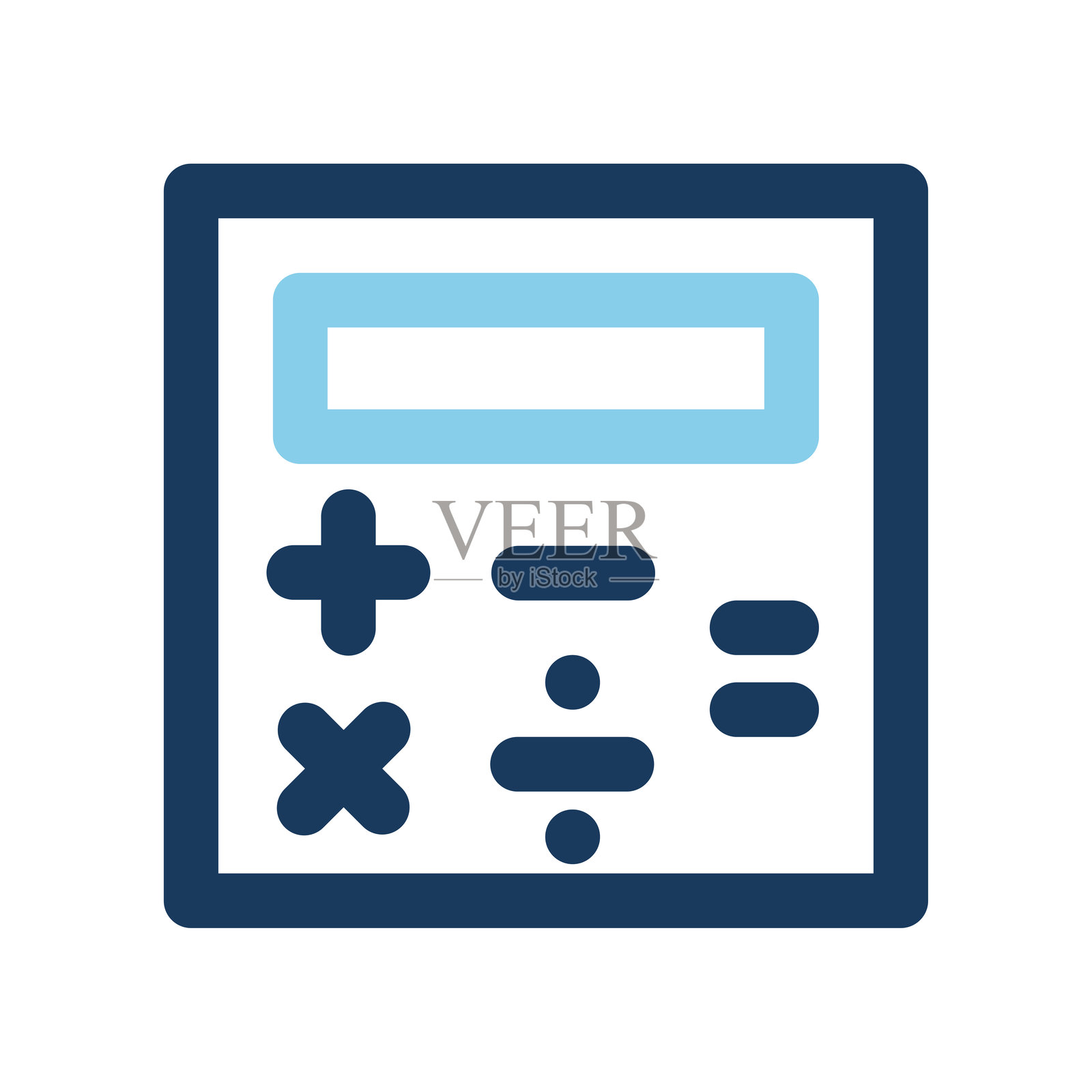 带有彩色条纹的计算器办公室图标，外观简洁，可用于网站、用户界面和移动应用程序。插画图片素材