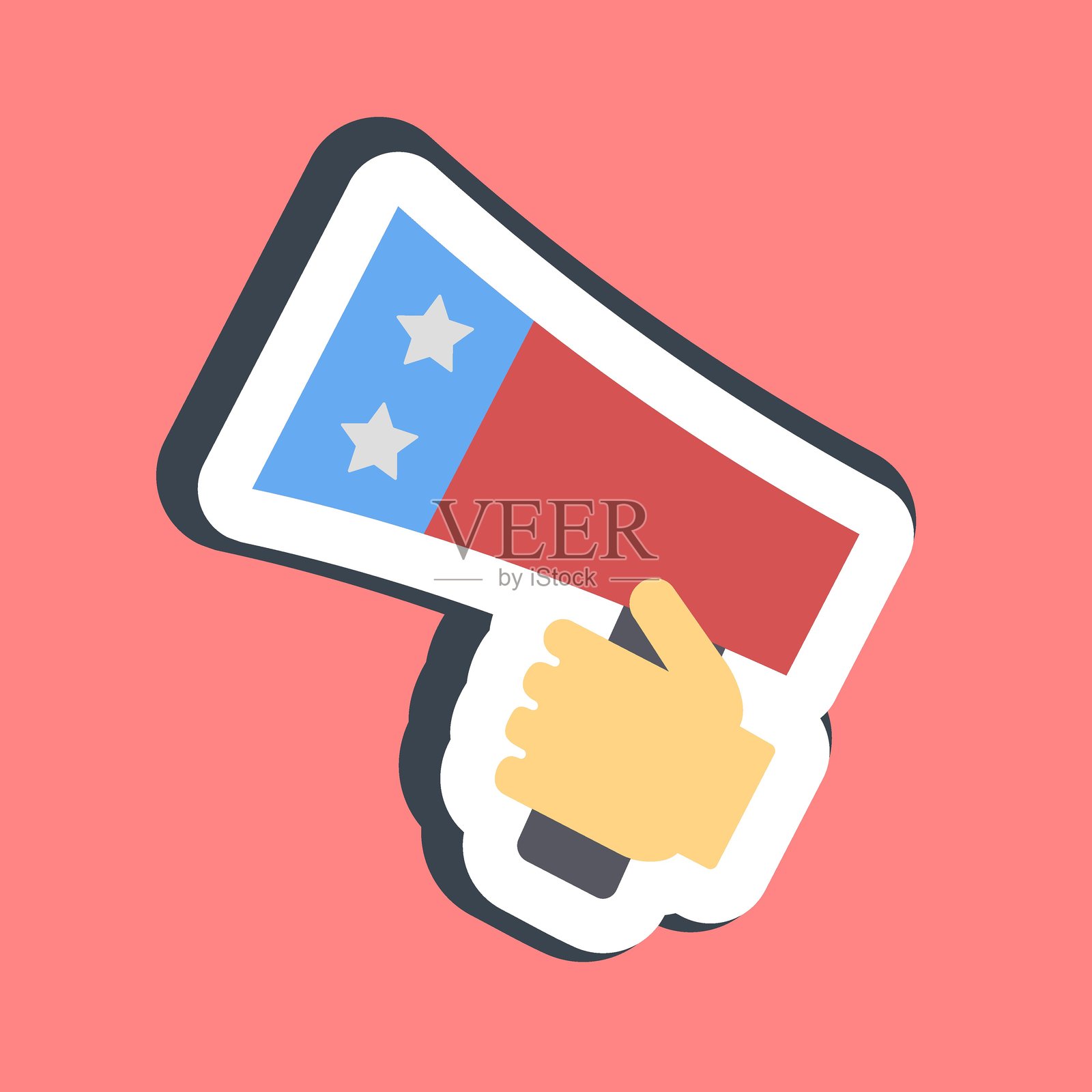 贴纸活动。美国大选元素。适合印刷、海报、信息图等。插画图片素材